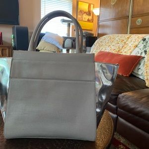 Grey leather purse
